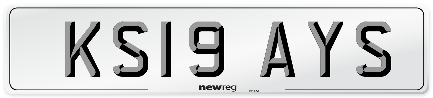 KS19 AYS Number Plate from New Reg